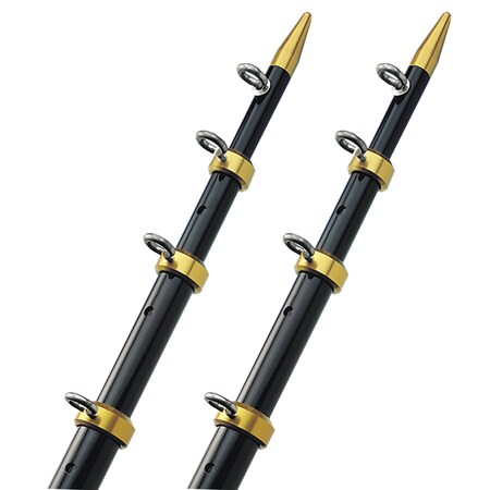 Taco Marine 15' Telescopic Outrigger Poles HD 1- " - Black/Gold OT-0541BKA15-HD